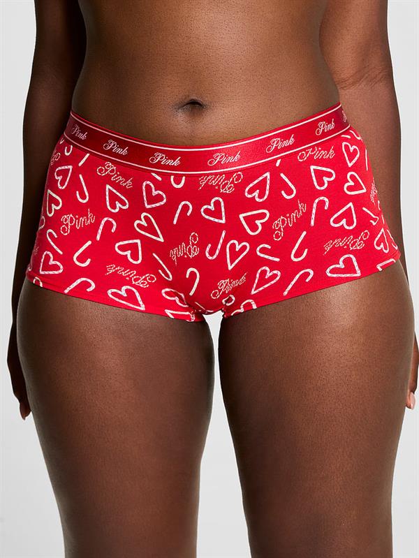 Pink Logolu Pamuklu Boyshort Kulot