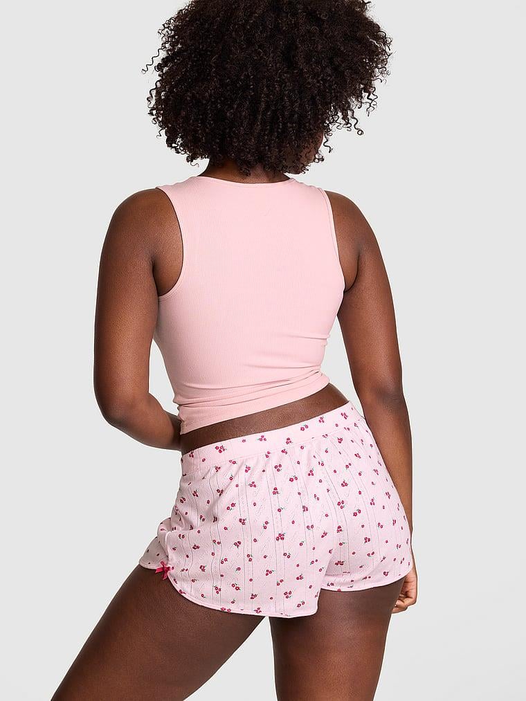 Pink Pointelle Fiyonklu Boxer Sort arka görünümü
