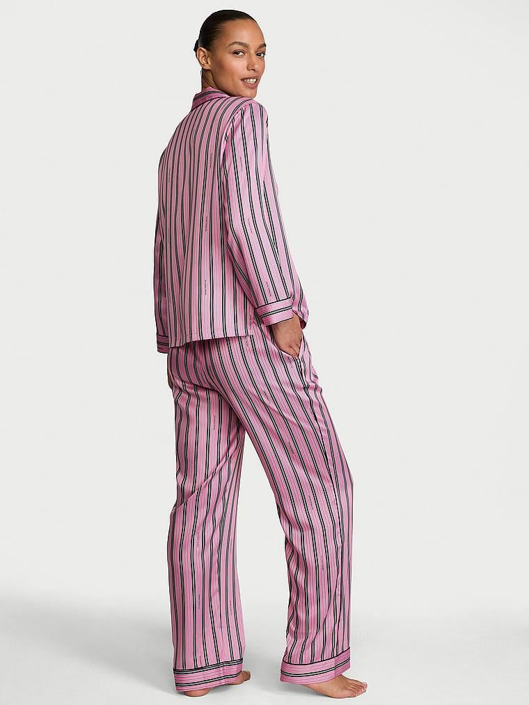 Glazed Saten Uzun Pijama Takimi arka görünümü