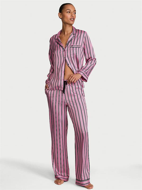 Glazed Saten Uzun Pijama Takimi