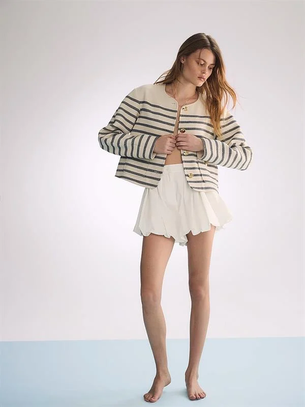 Atelier Victorias Secret X Altuzarra Cizgili Pamuklu Jakarli Ceket