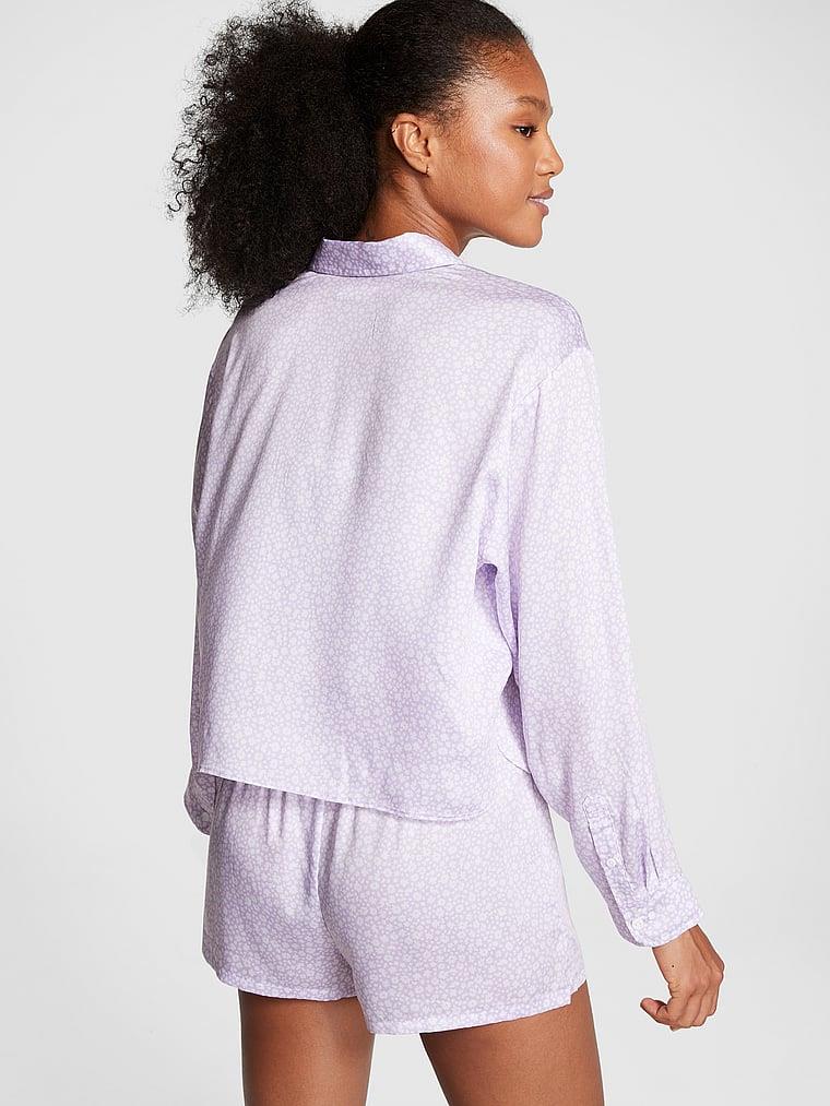 Pink Tencel Uzun Kollu Uyku Gomlegi arka görünümü