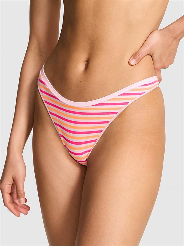 Pink Seamless Derin Bacak Kesim Tanga