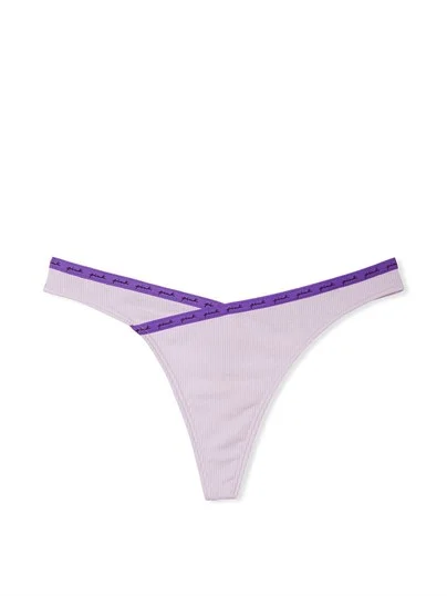 Pink Fitilli Logolu Pamuklu Tanga ön görünüm