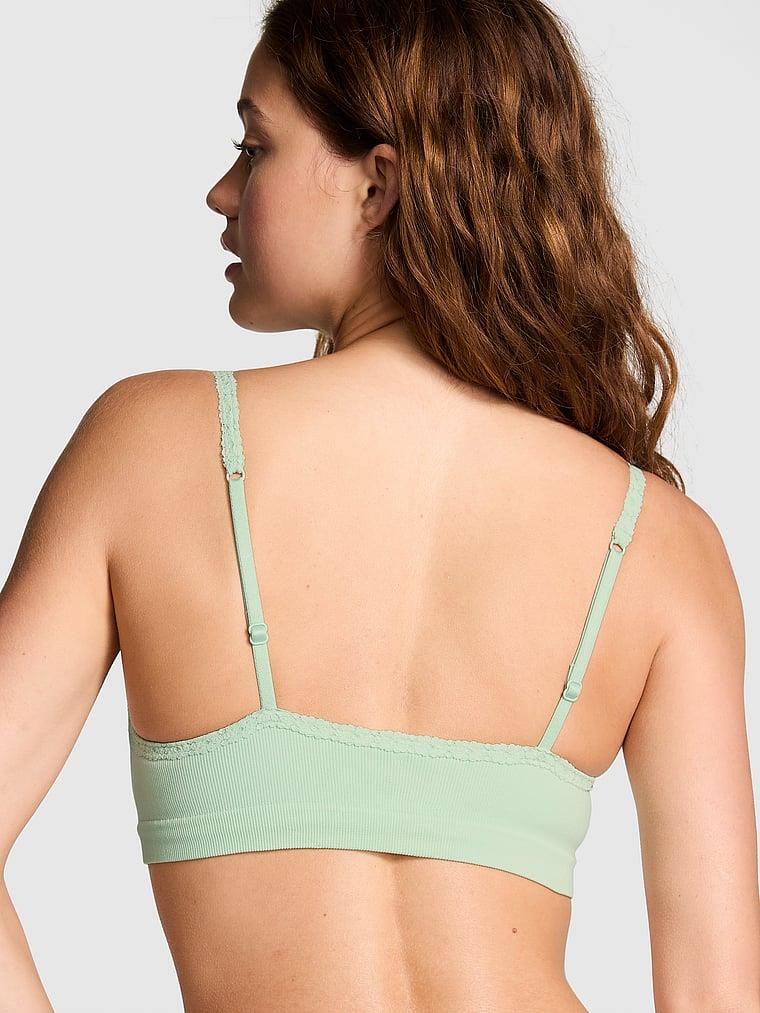 Pink Seamless Ribanali Balensiz Push Up Sütyen arka görünümü