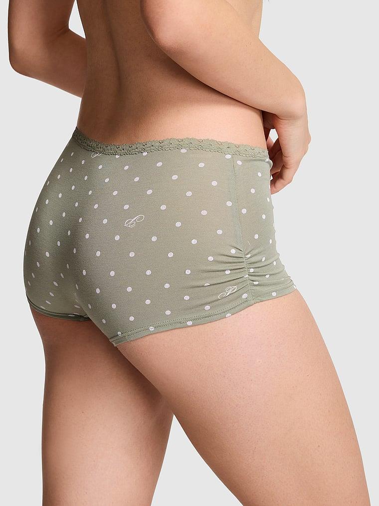 Pink Pamuklu Boyshort Kulot arka görünümü
