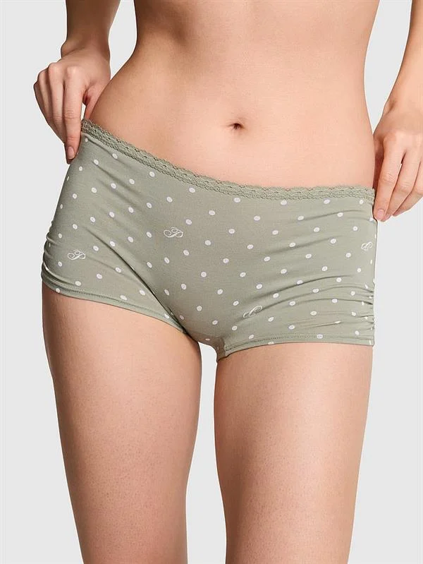 Pink Pamuklu Boyshort Kulot ön görünüm