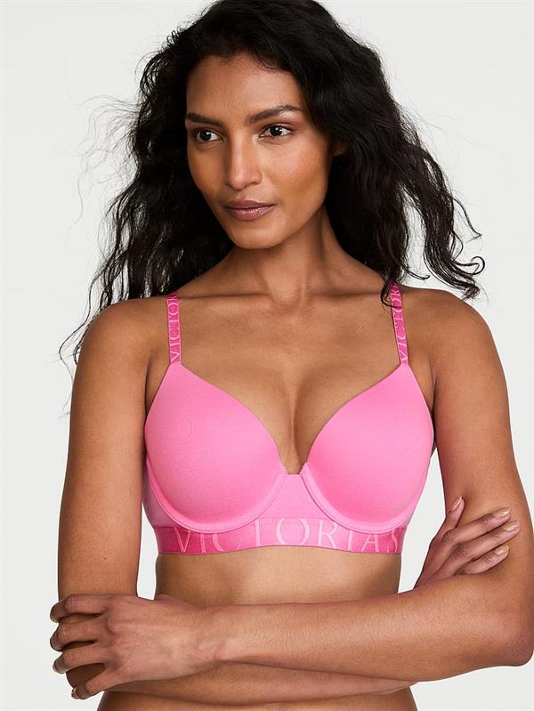Perfect Shape Pamuklu Logo Detayli Push Up Sütyen ön görünüm