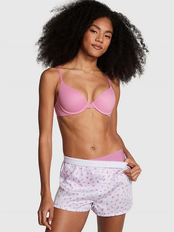 Pink Tencel Boxy Pijama Sortu ön görünüm