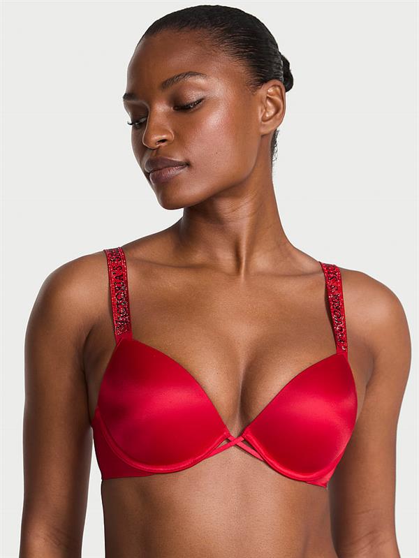 Işıltılı Askili Push Up Sütyen