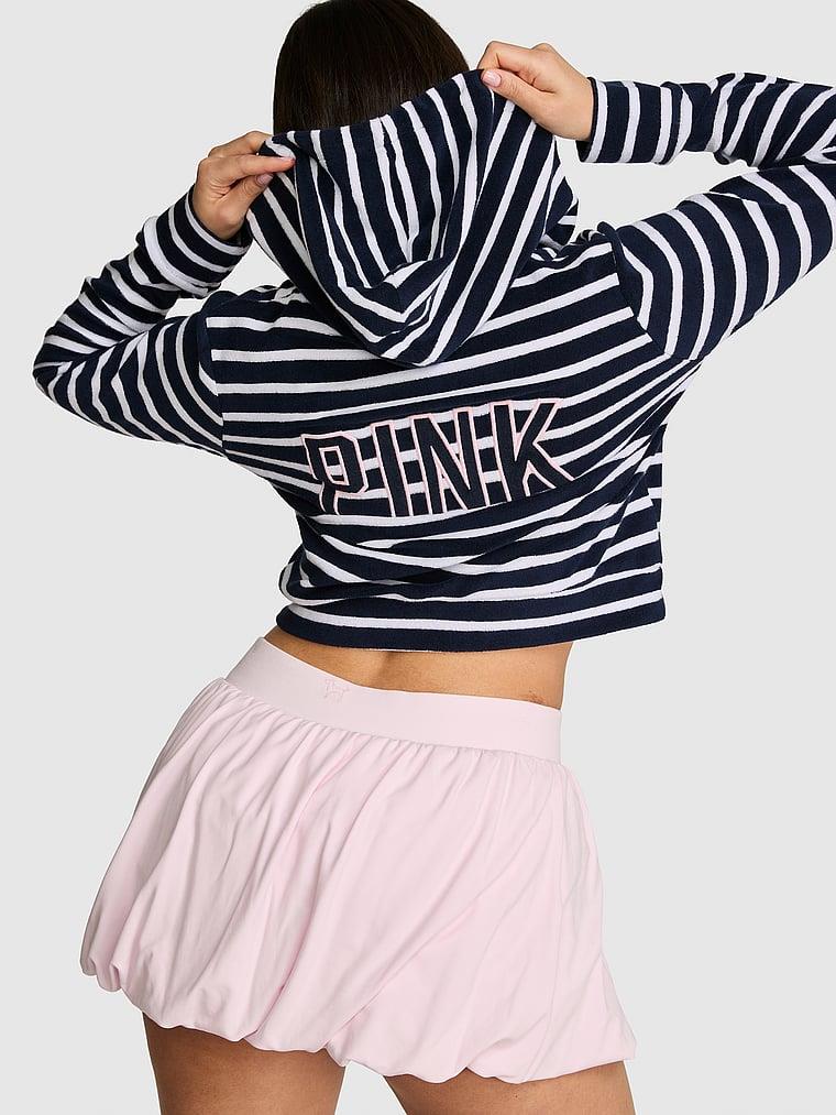 Pink Fermuarli Kapusonlu Ust arka görünüm