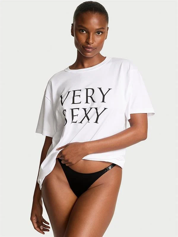 Victorias Secret Fashion Show 25 Oversize Pamuklu Tisort ön görünüm