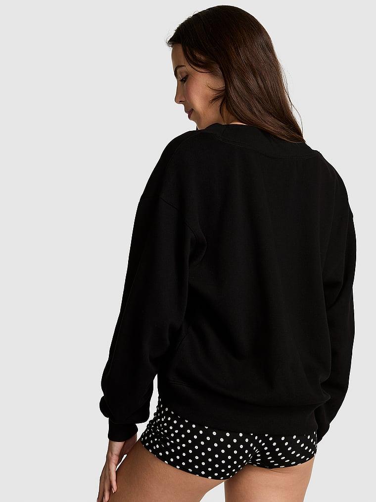 Pink Ivy V Yaka Crop Sweatshirt arka görünümü
