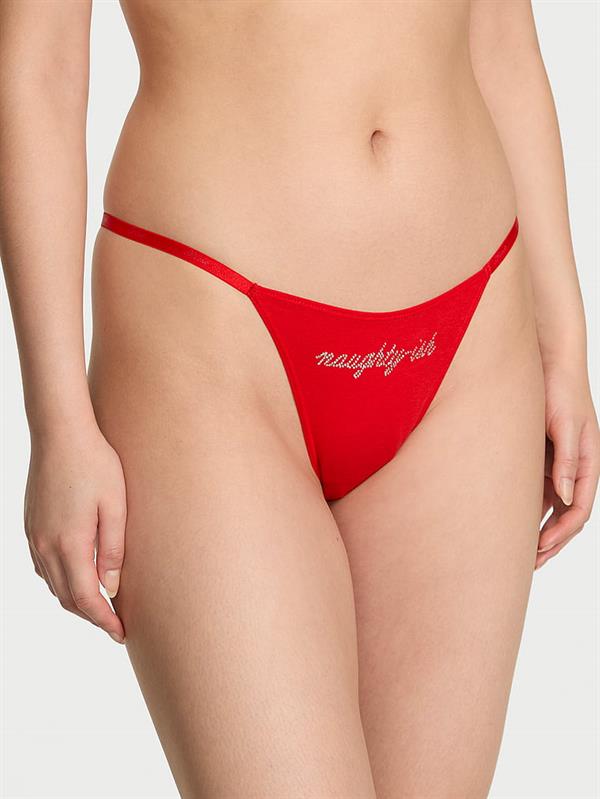 Pink Logo Detayli Pamuklu Scoop Tanga