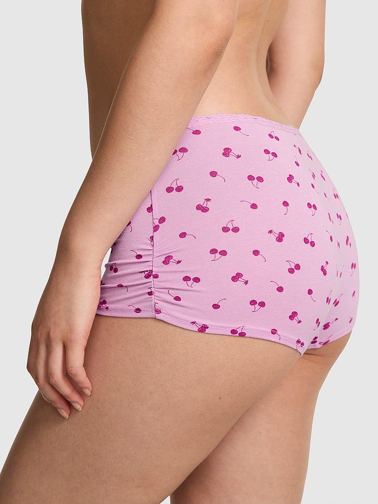 Pink Pamuklu Boyshort Kulot arka görünümü