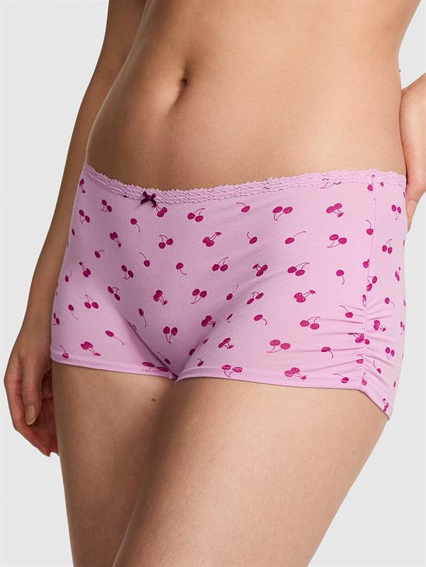 Pink Pamuklu Boyshort Kulot